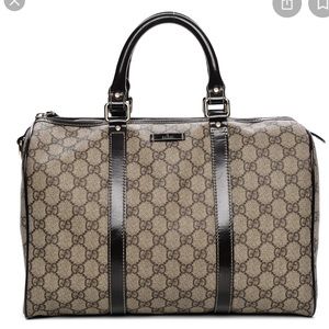 AUTHENTIC Gucci GG PLUS MONOGRAM Medium Joy Boston Dark Brown! or BEST OFFER